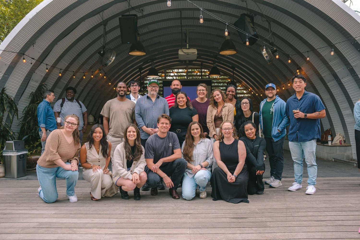 The vine skills team together at an outdoor retreat